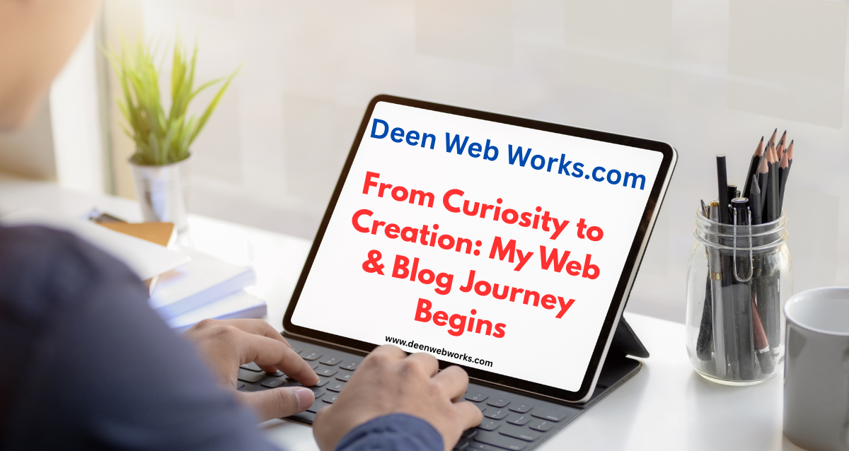 Mohd Anjum starting web development and blogging on a laptop.