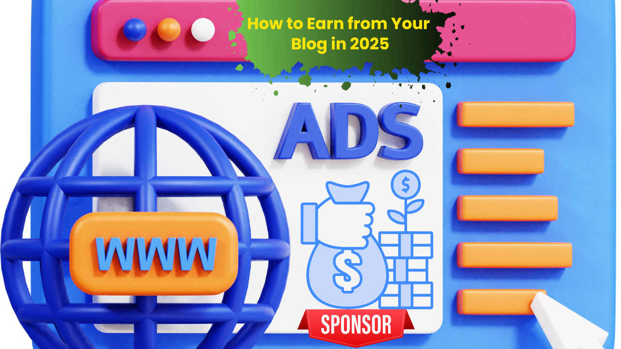 Monetization flowchart for How to Start a Profitable Blog in 2025 including AdSense, affiliate marketing, and selling services