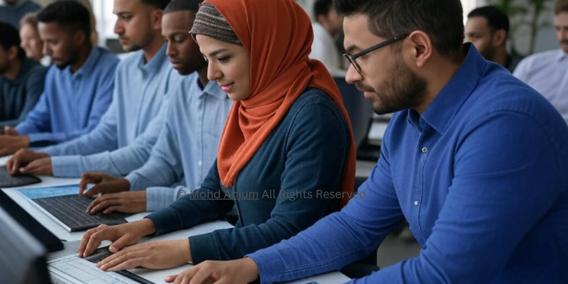 Deen Web Works team creating an Islamic website with WordPress