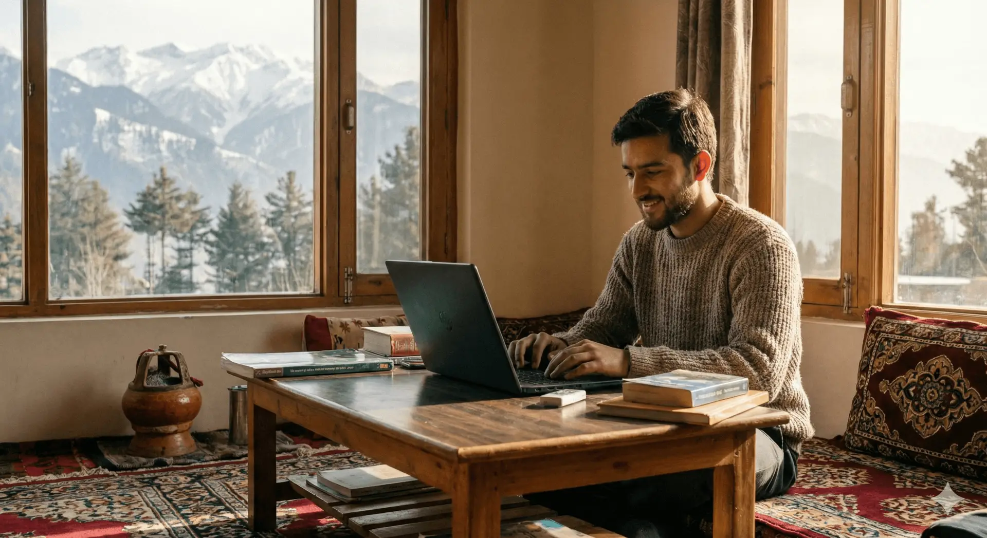 J&K student ghar mein laptop pe freelancing karta hua — DeenWebWorks