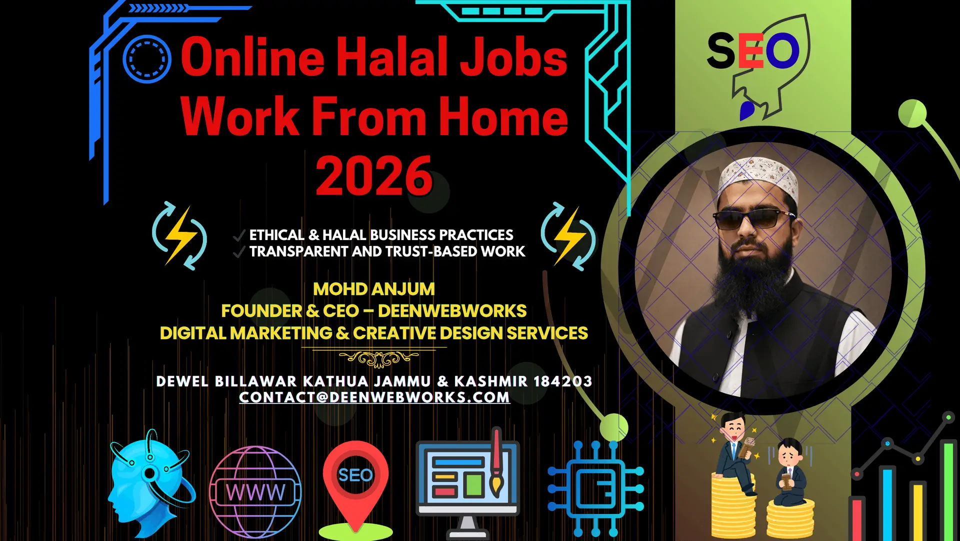 Professional guide for Online Halal Jobs Work From Home featuring ethical digital careers and Shariah-compliant income 2026
